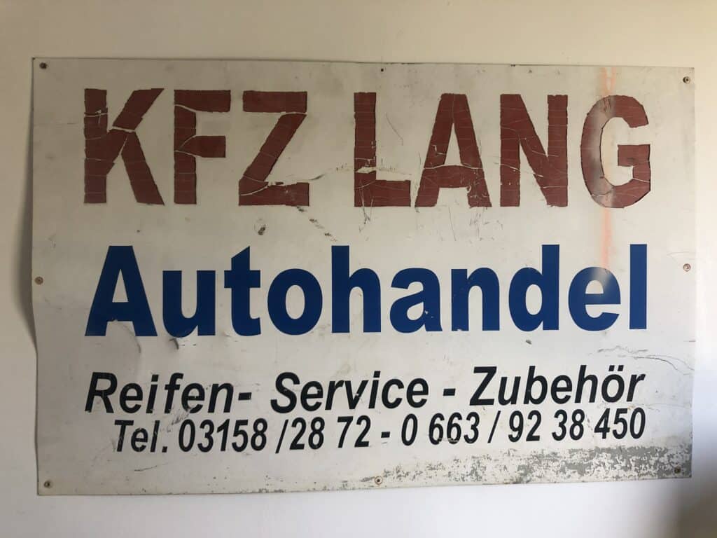 Alte Firmentafel KFZ Lang